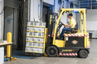 Forklift representing logistics operations